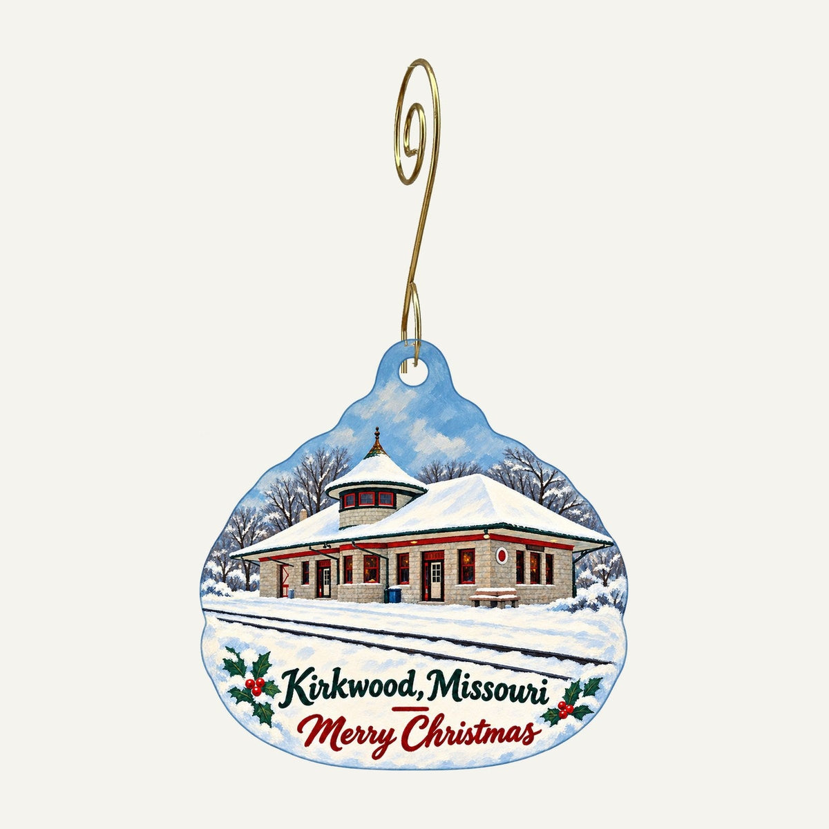 Summit Produce at Kirkwood Farmers Market Christmas custom wood ornament OC1134 hanging on hook