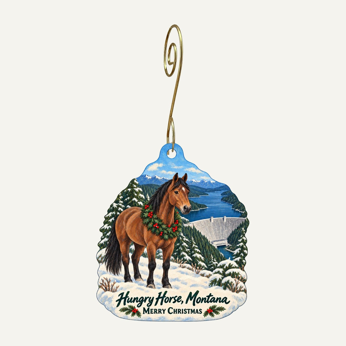 Lincoln Gift Stores Christmas custom wood ornament OC1137 hanging on hook