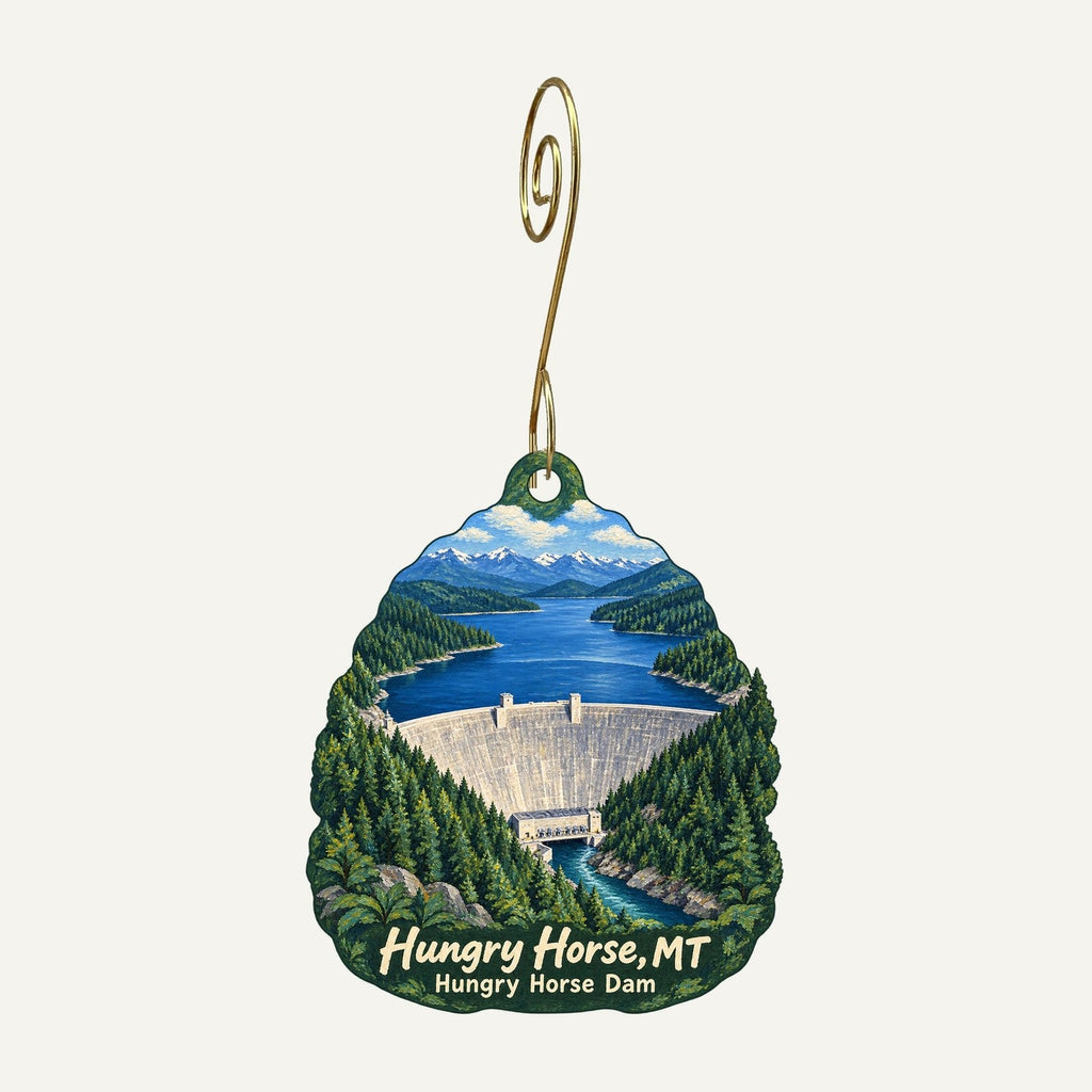 Lincoln Gift Stores Town Icon custom wood ornament OC1138 hanging on hook