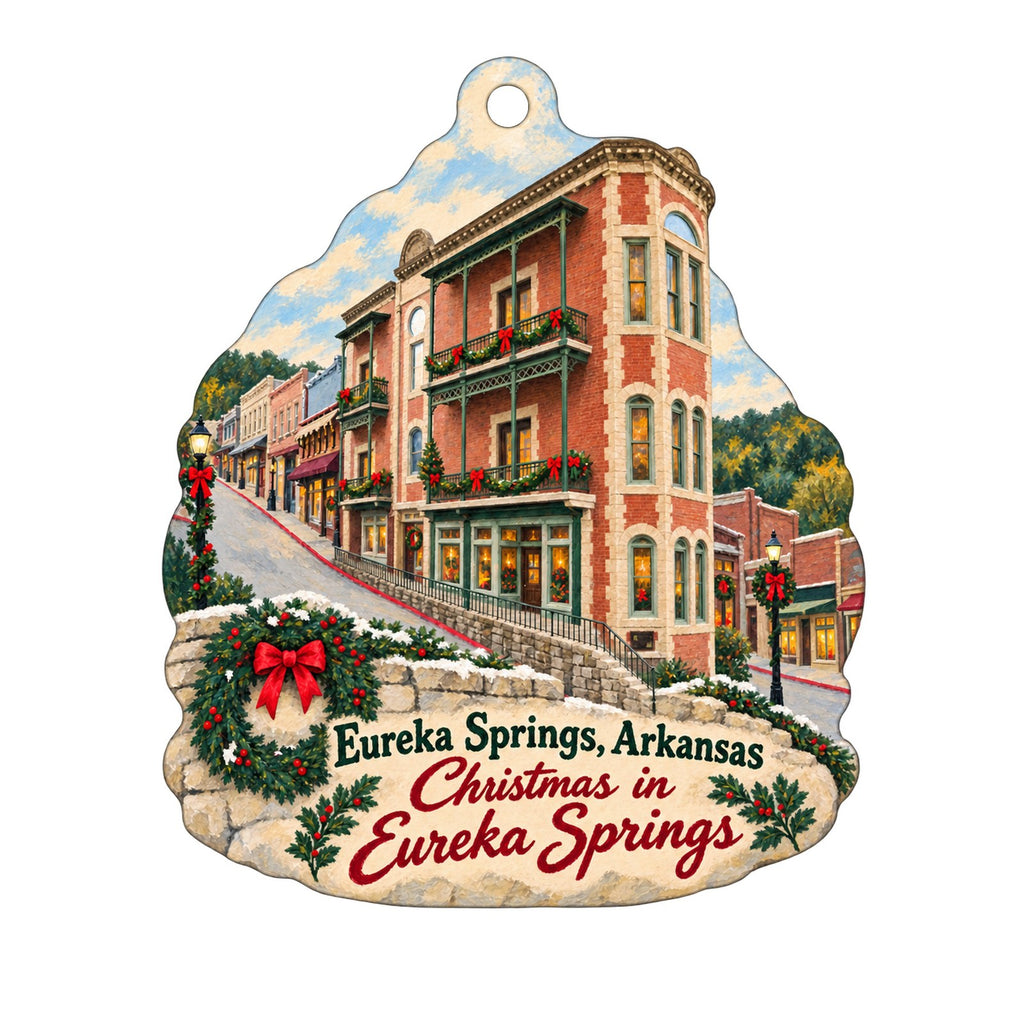 The Razorback Gift Shop Christmas custom wood ornament OC1143 on white