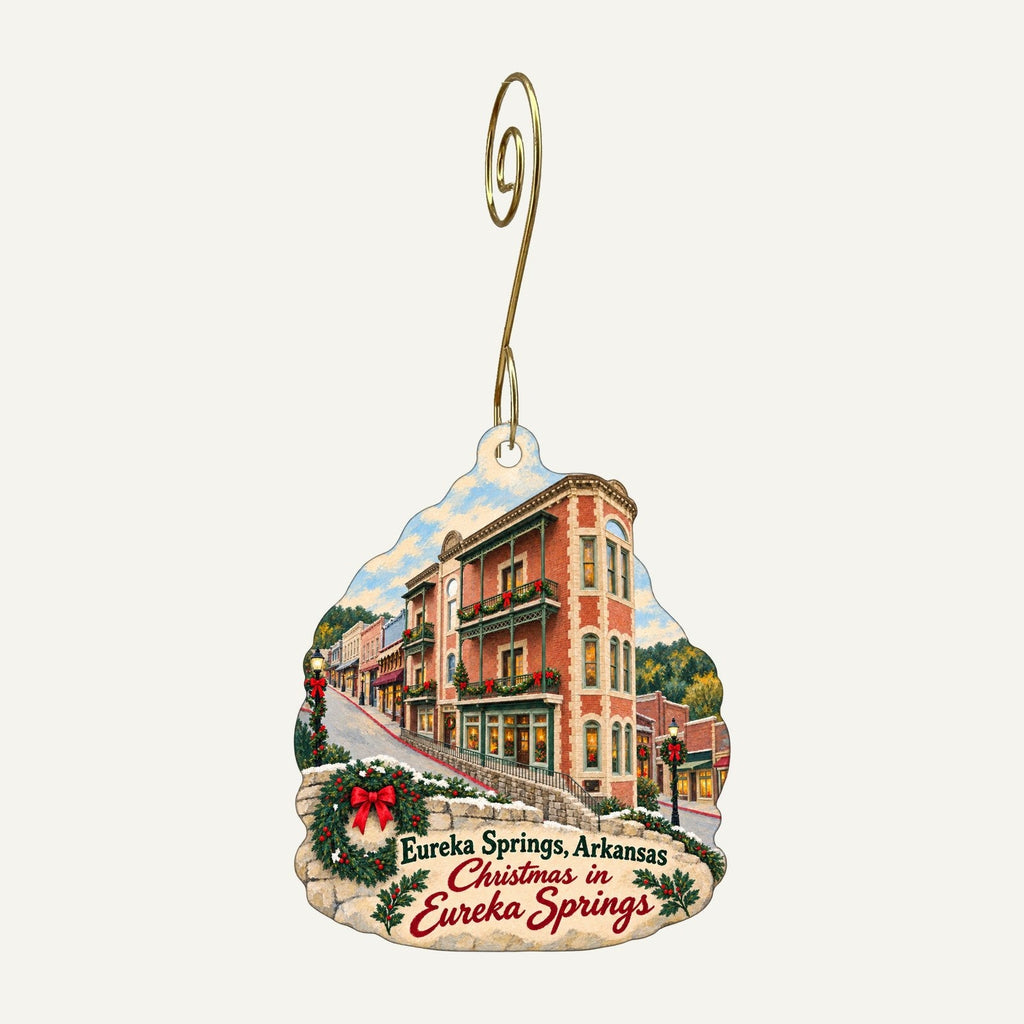 The Razorback Gift Shop Christmas custom wood ornament OC1143 hanging on hook