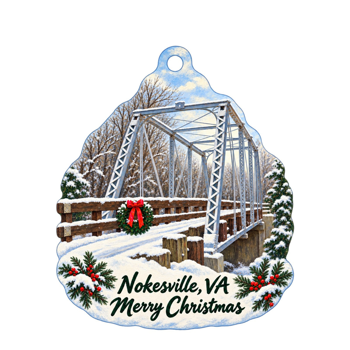 Burnside Farms Christmas custom wood ornament OC1146 on white