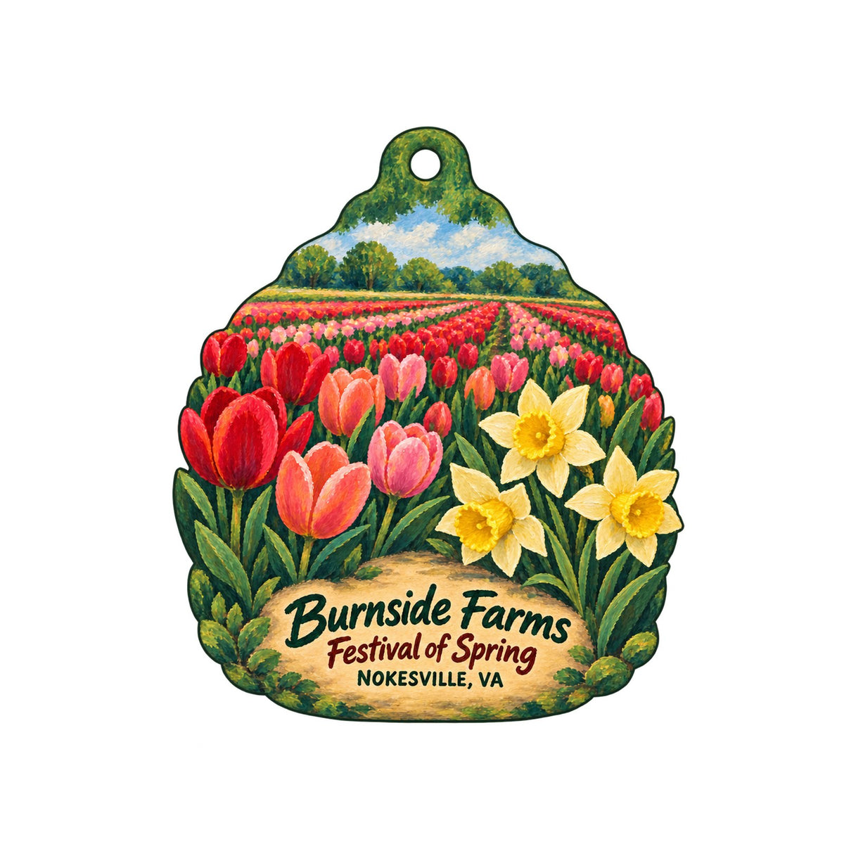 Burnside Farms Town Icon custom wood ornament OC1147 on white