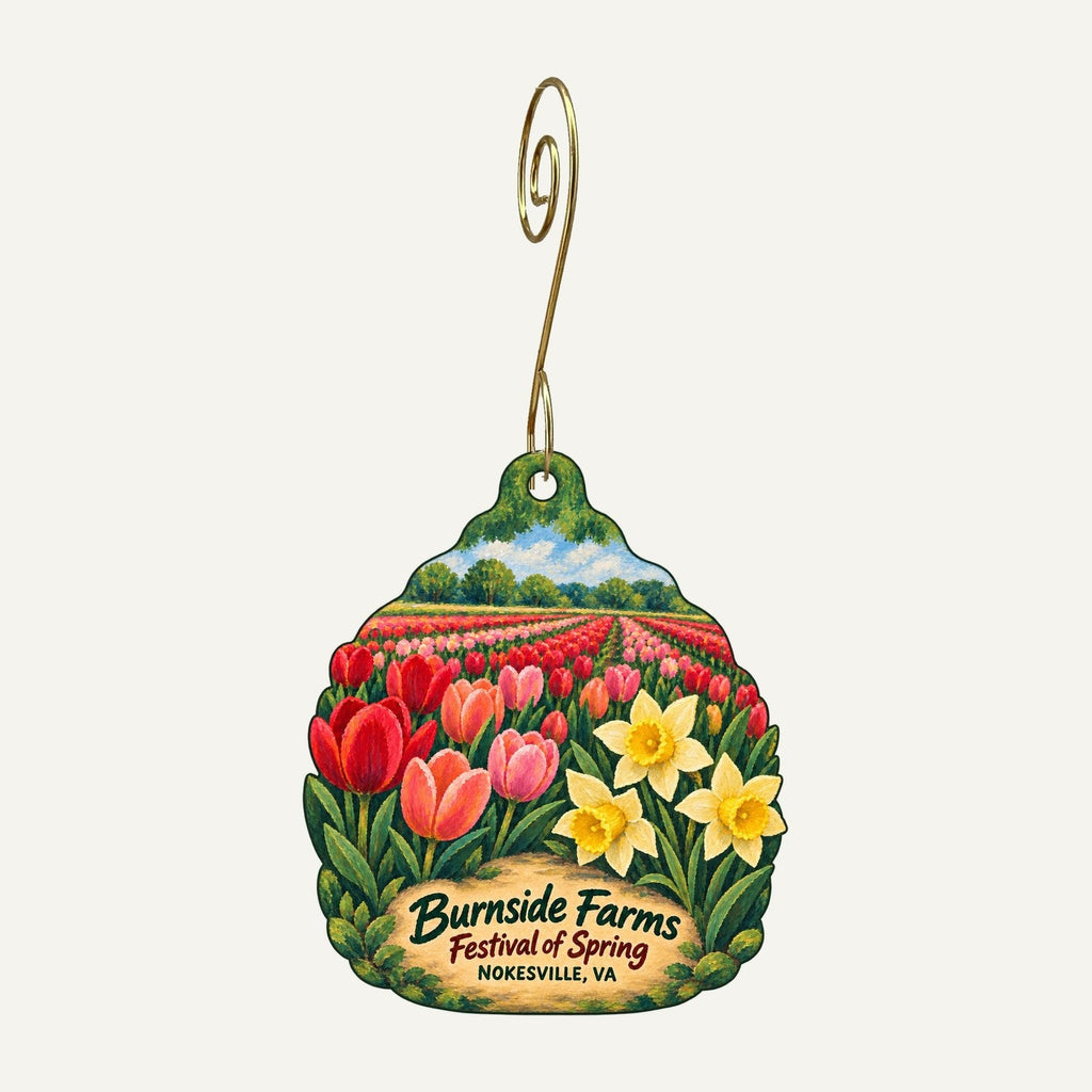 Burnside Farms Town Icon custom wood ornament OC1147 hanging on hook