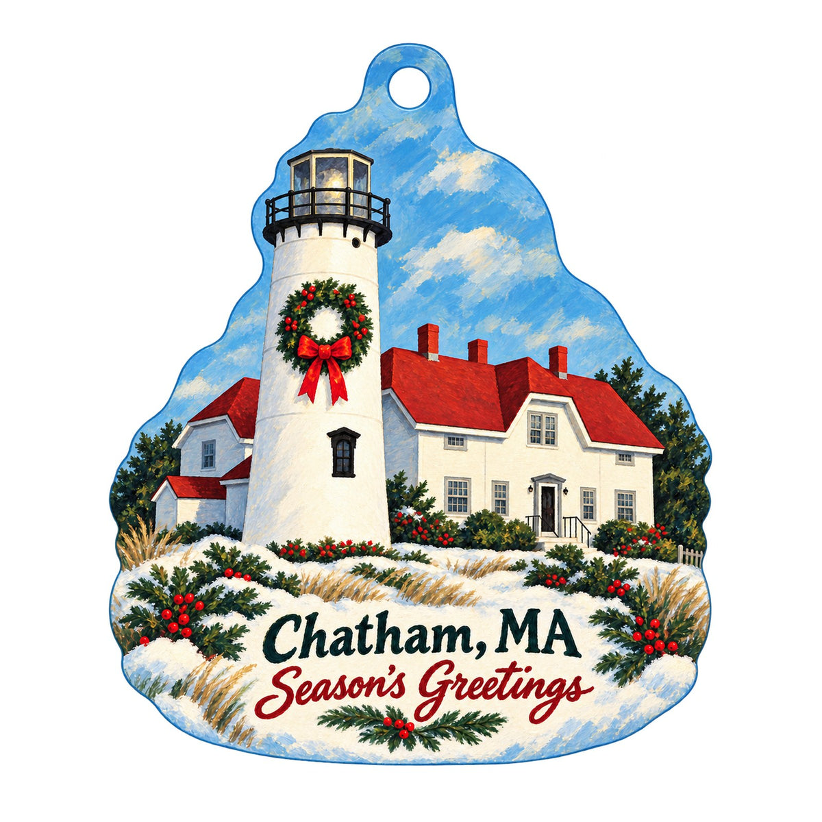 Yankee Ingenuity Christmas custom wood ornament OC1152 on white
