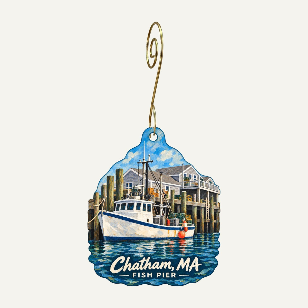 Yankee Ingenuity Town Icon custom wood ornament OC1153 hanging on hook