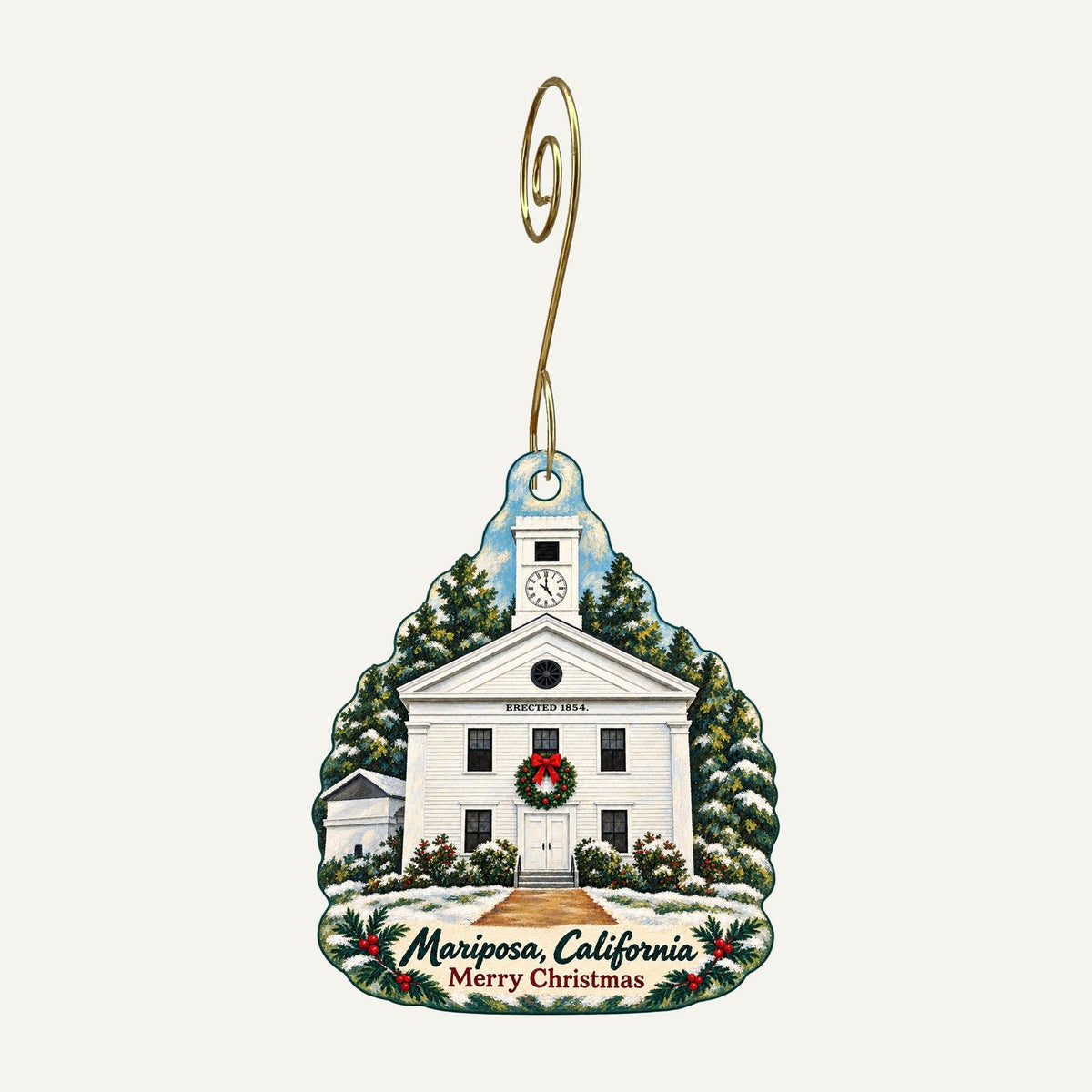Anahata Christmas custom wood ornament OC1155 hanging on hook