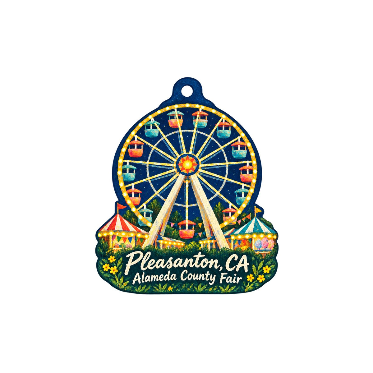 American Harvest Town Icon custom wood ornament OC1159 on white