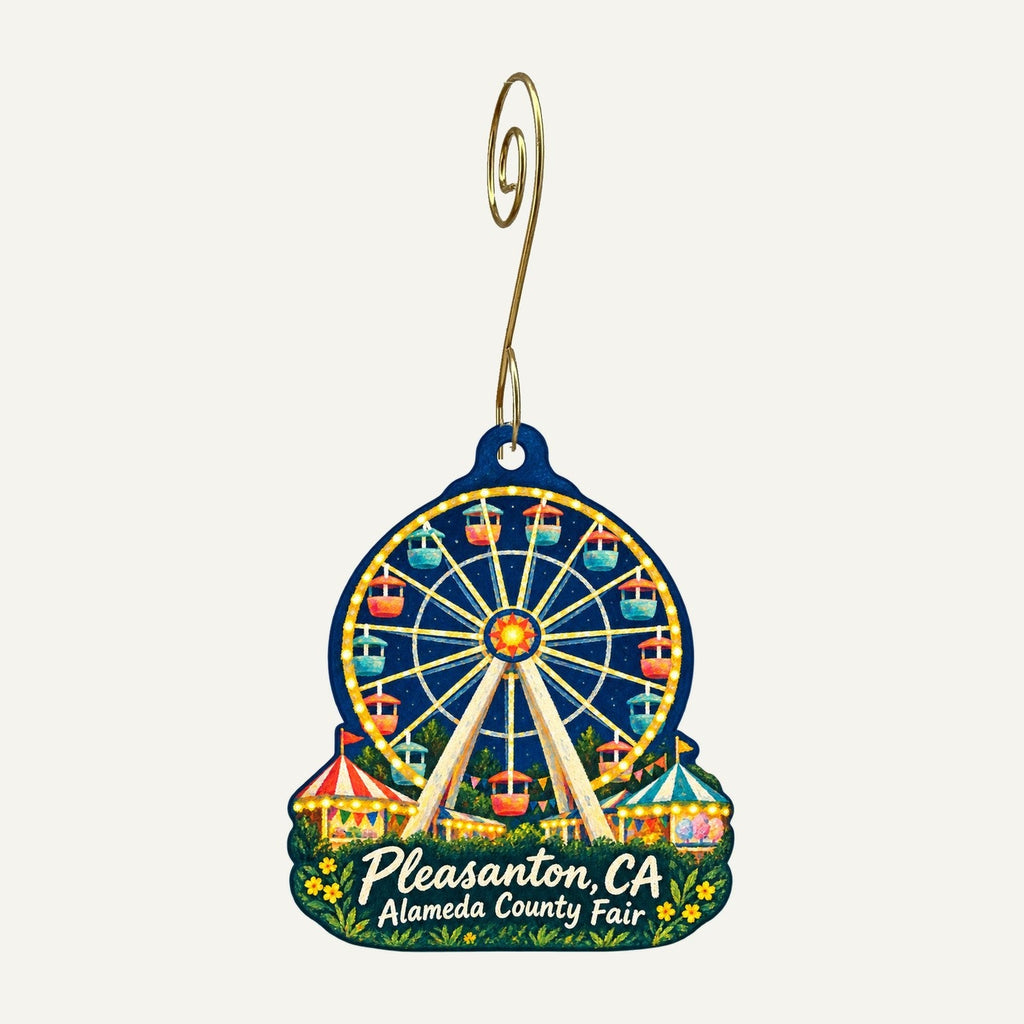 American Harvest Town Icon custom wood ornament OC1159 hanging on hook