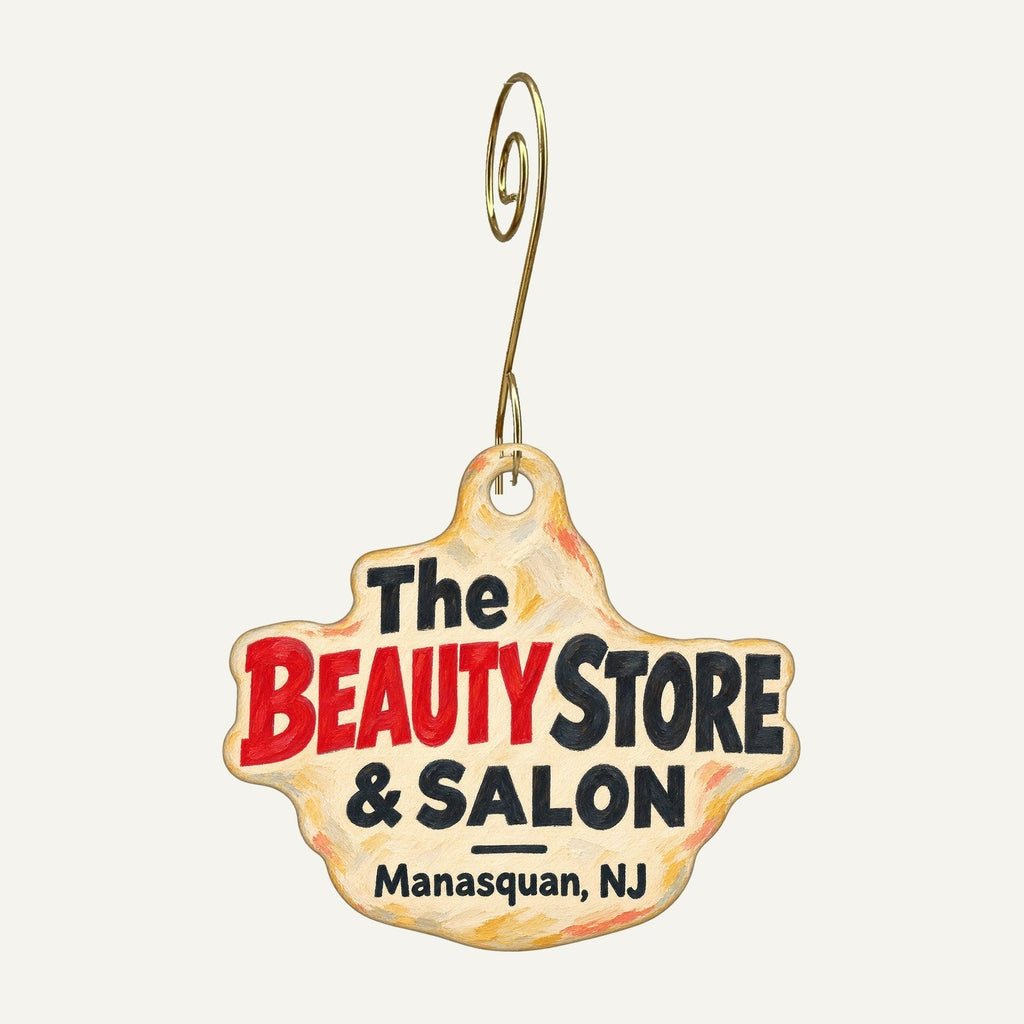 The Beauty Store & Salon Logo custom wood ornament OC1160 hanging on hook