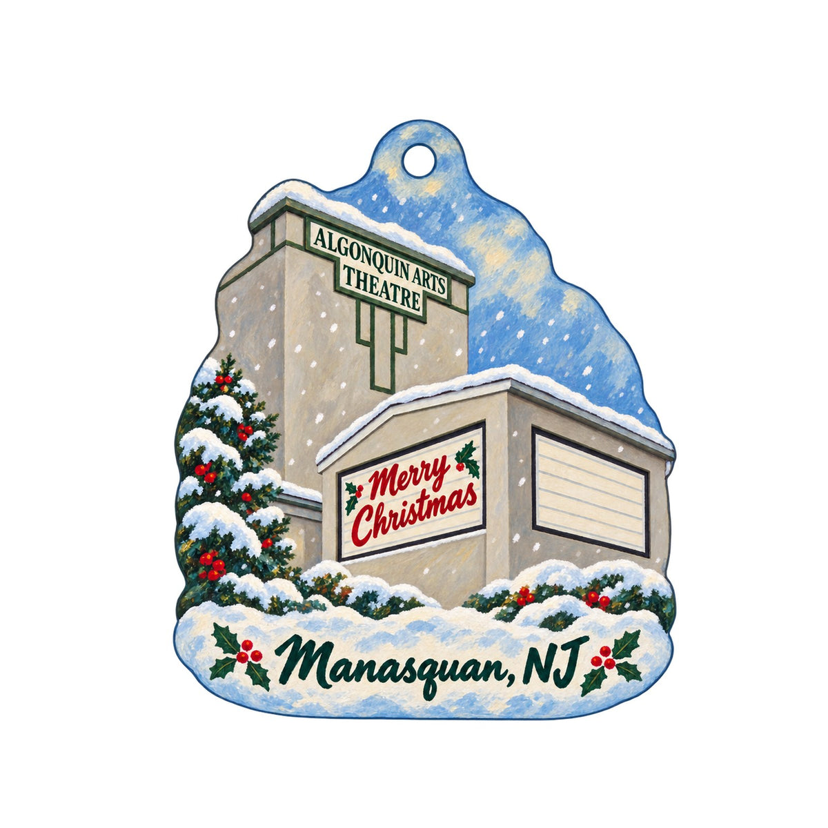 The Beauty Store & Salon Christmas custom wood ornament OC1161 on white