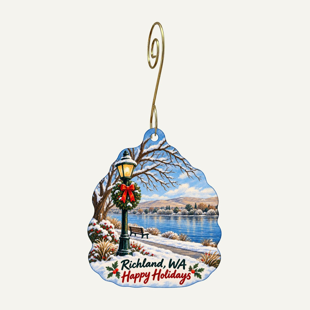 The Octopus' Garden Christmas custom wood ornament OC1164 hanging on hook