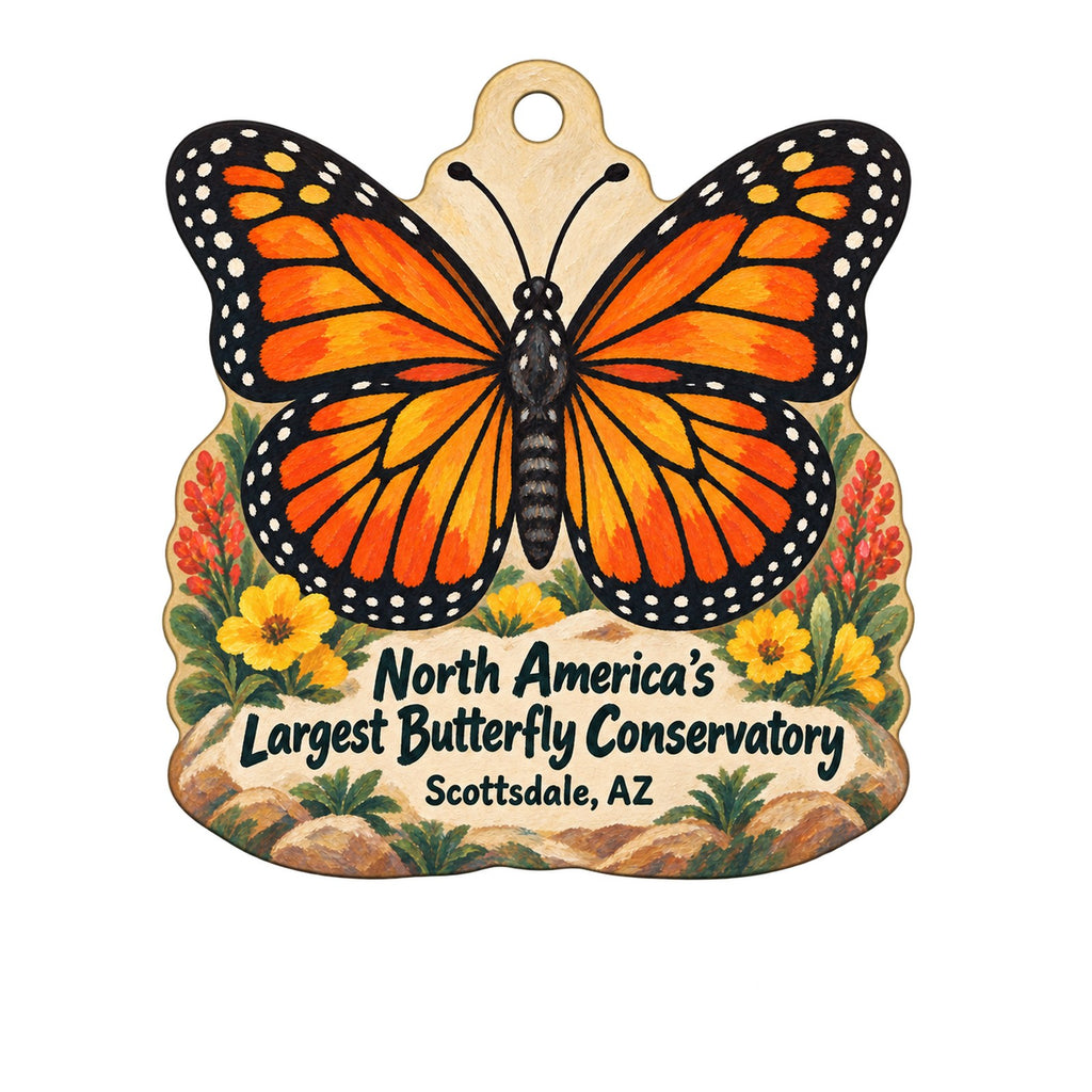 Butterfly Wonderland Town Icon custom wood ornament OC1168 on white