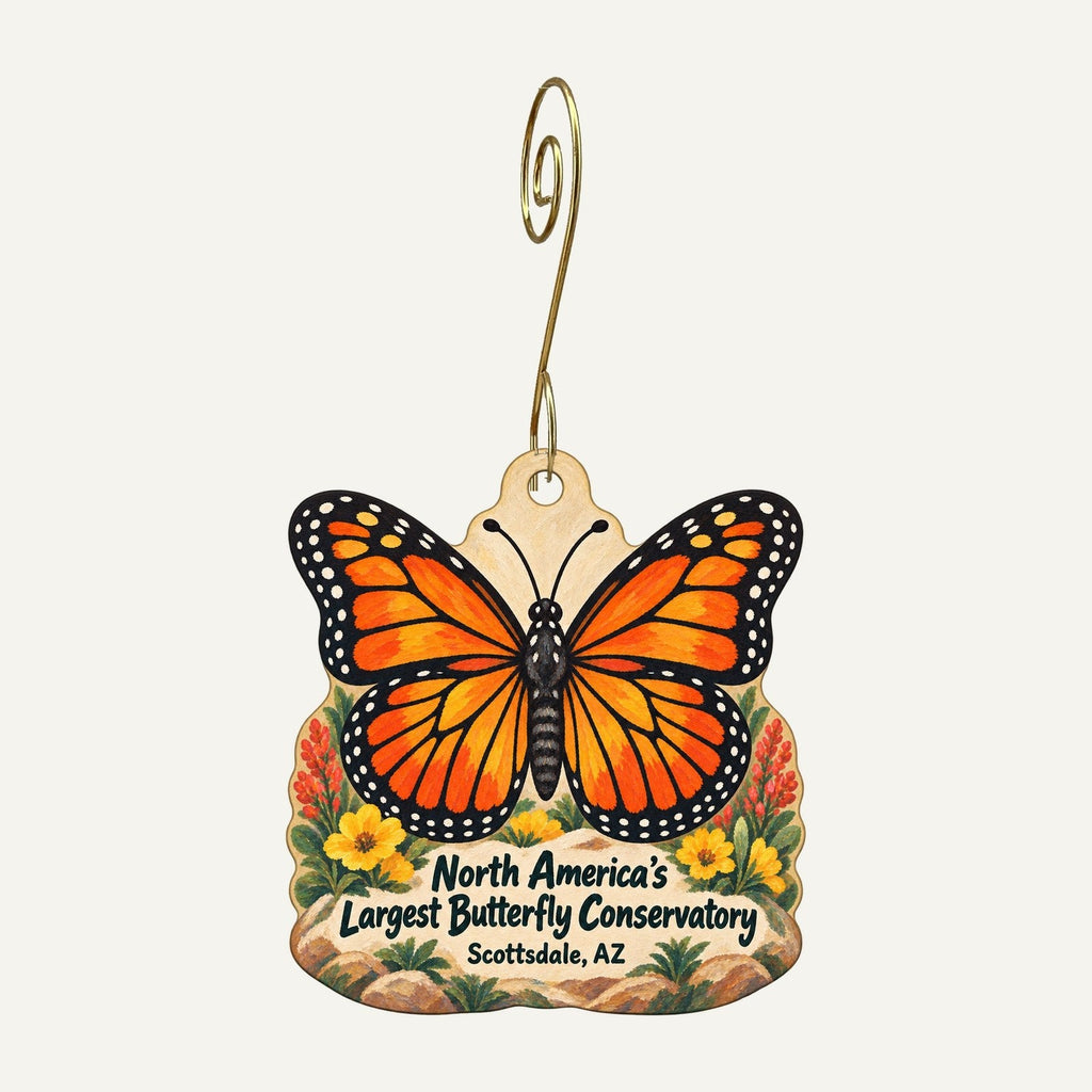 Butterfly Wonderland Town Icon custom wood ornament OC1168 hanging on hook