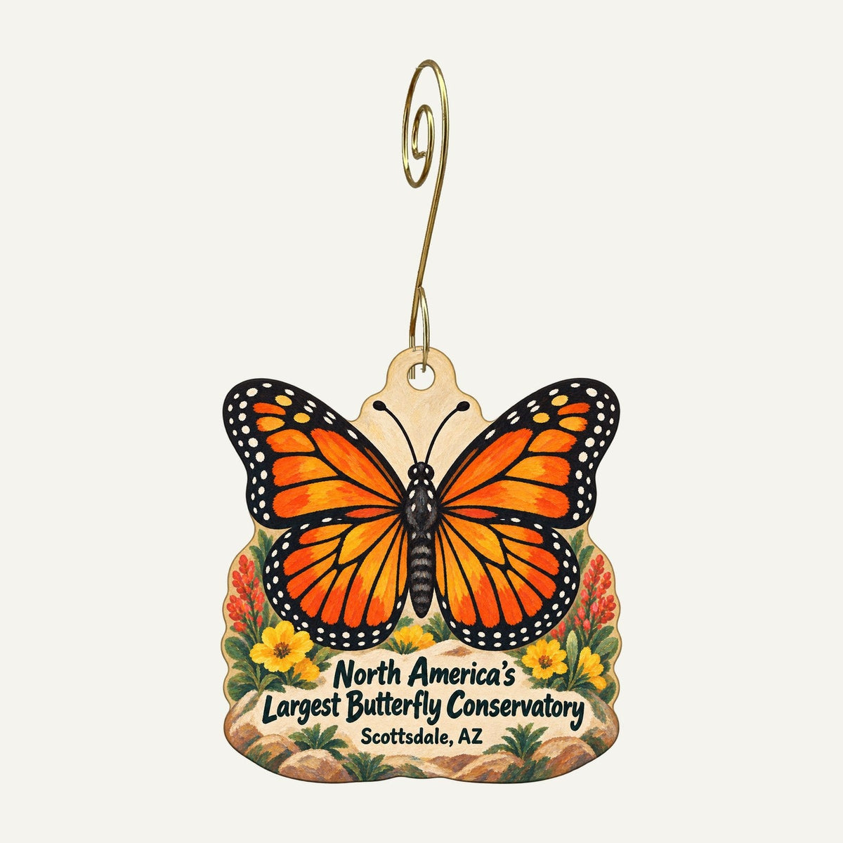 Butterfly Wonderland Town Icon custom wood ornament OC1168 hanging on hook
