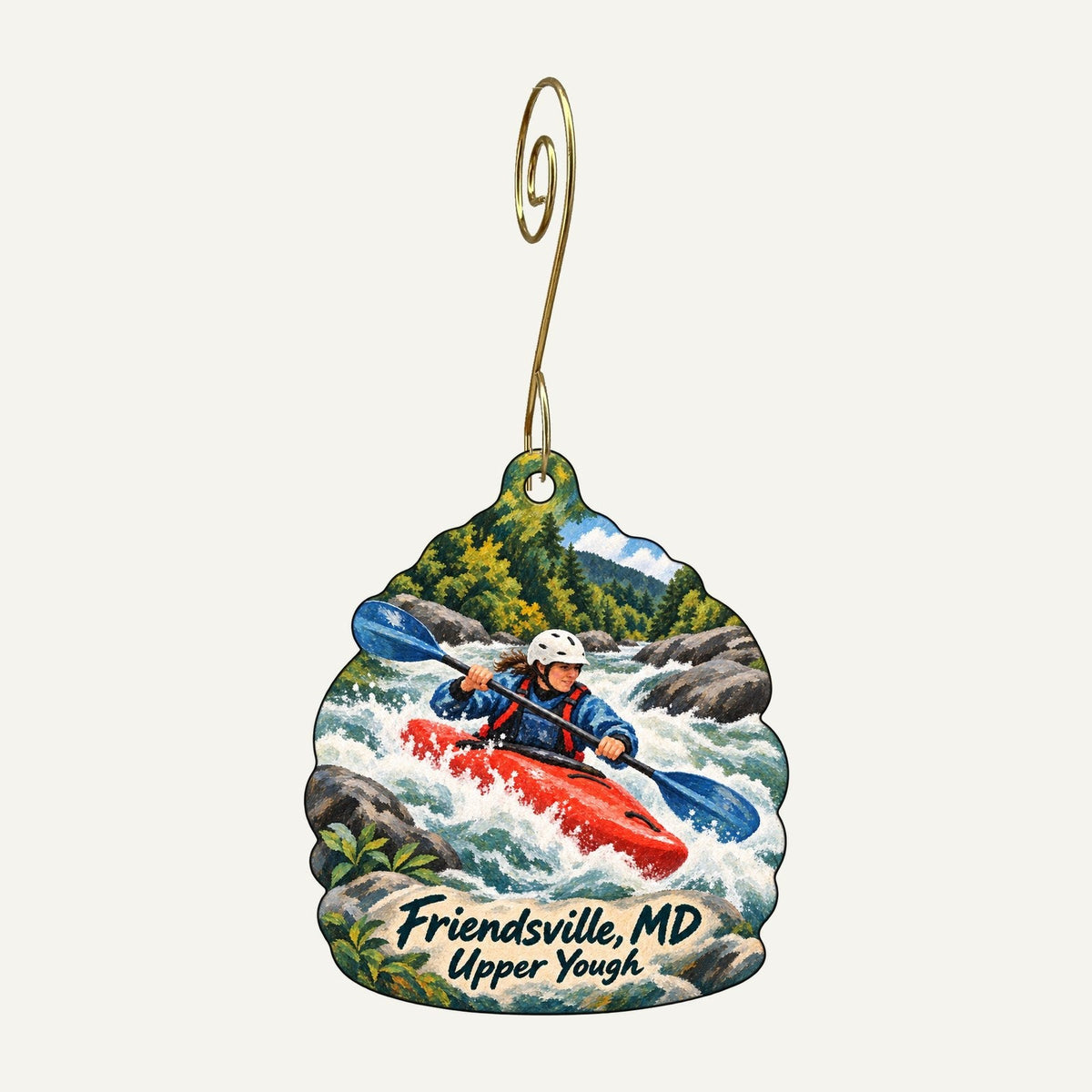Schoolhouse Earth Town Icon custom wood ornament OC1171 hanging on hook