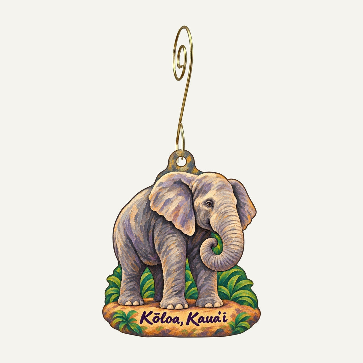 IEELEPHANT21 Logo custom wood ornament OC1172 hanging on hook