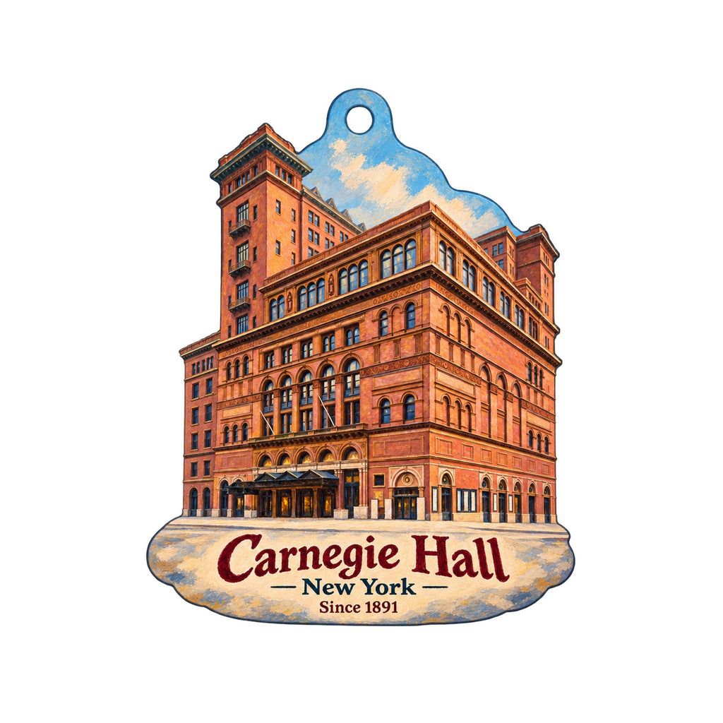 Carnegie Hall Shop Logo custom wood ornament OC1178 on white