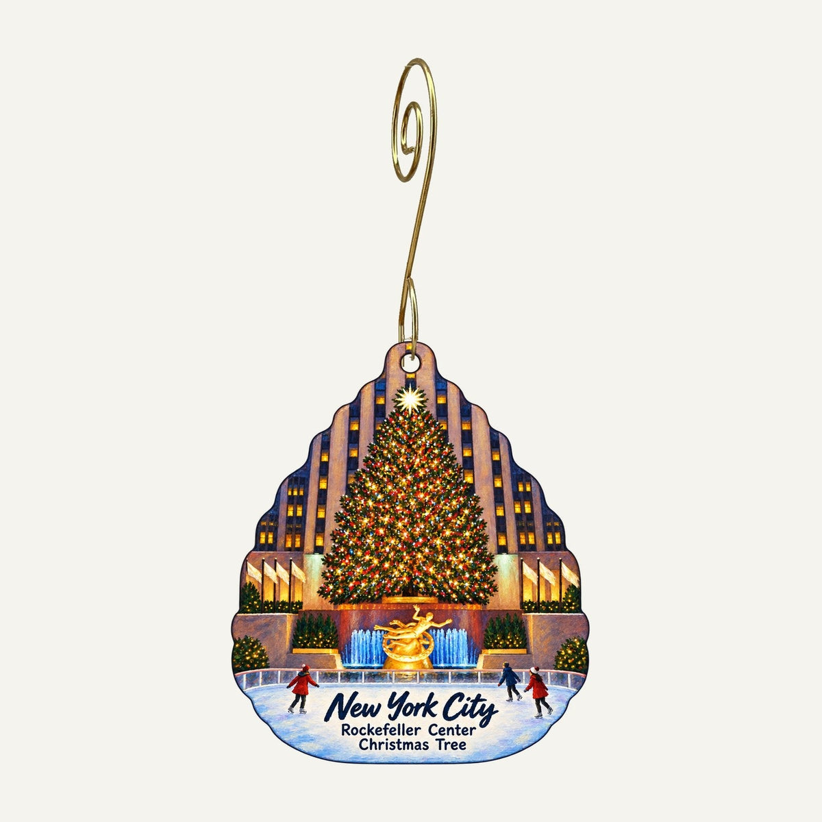 Carnegie Hall Shop Christmas custom wood ornament OC1179 hanging on hook