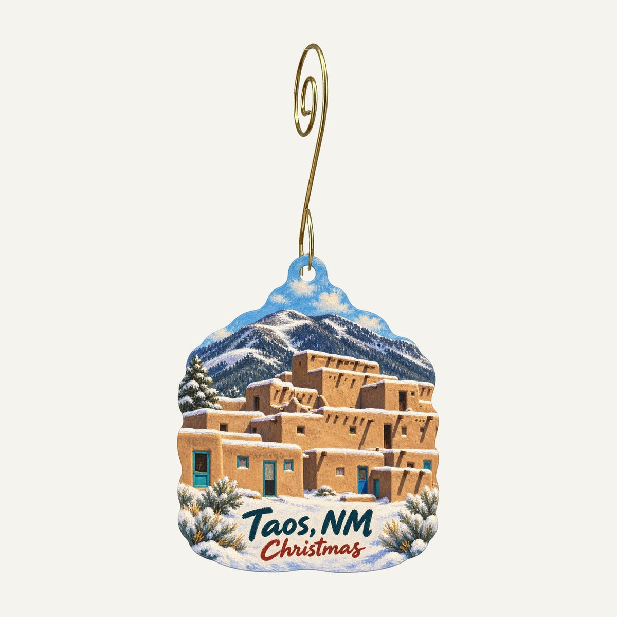 Seconds Eco Store Christmas custom wood ornament OC117 hanging on hook