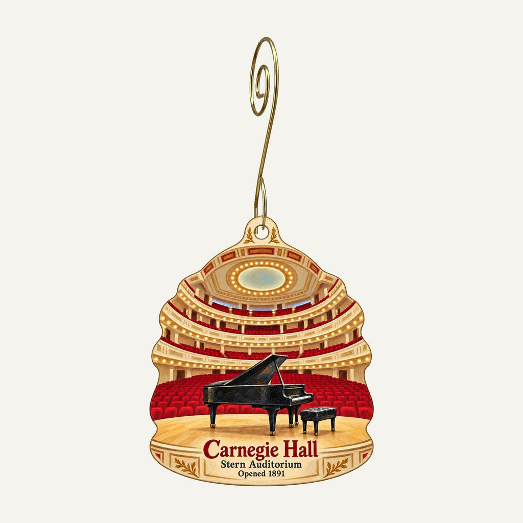 Carnegie Hall Shop Town Icon custom wood ornament OC1180 hanging on hook