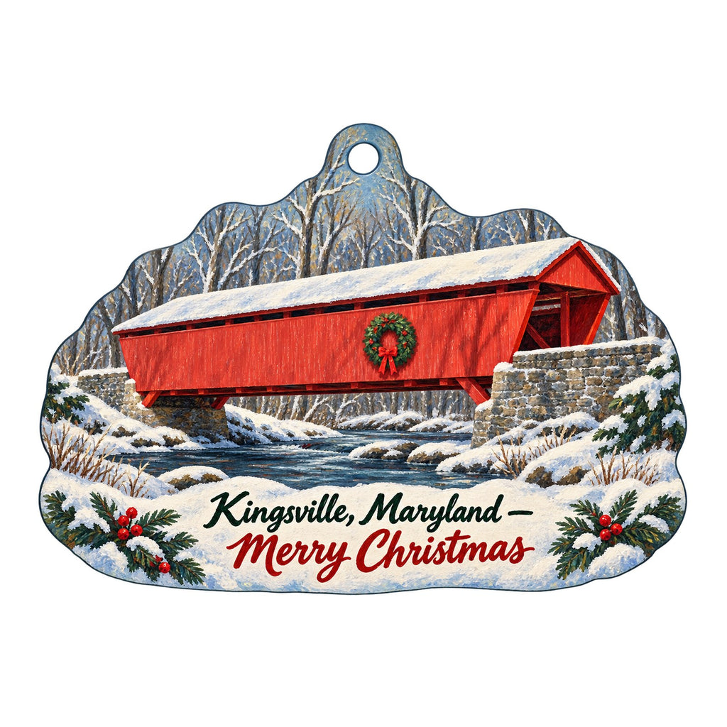 Sonetta Community Market Christmas custom wood ornament OC1182 on white