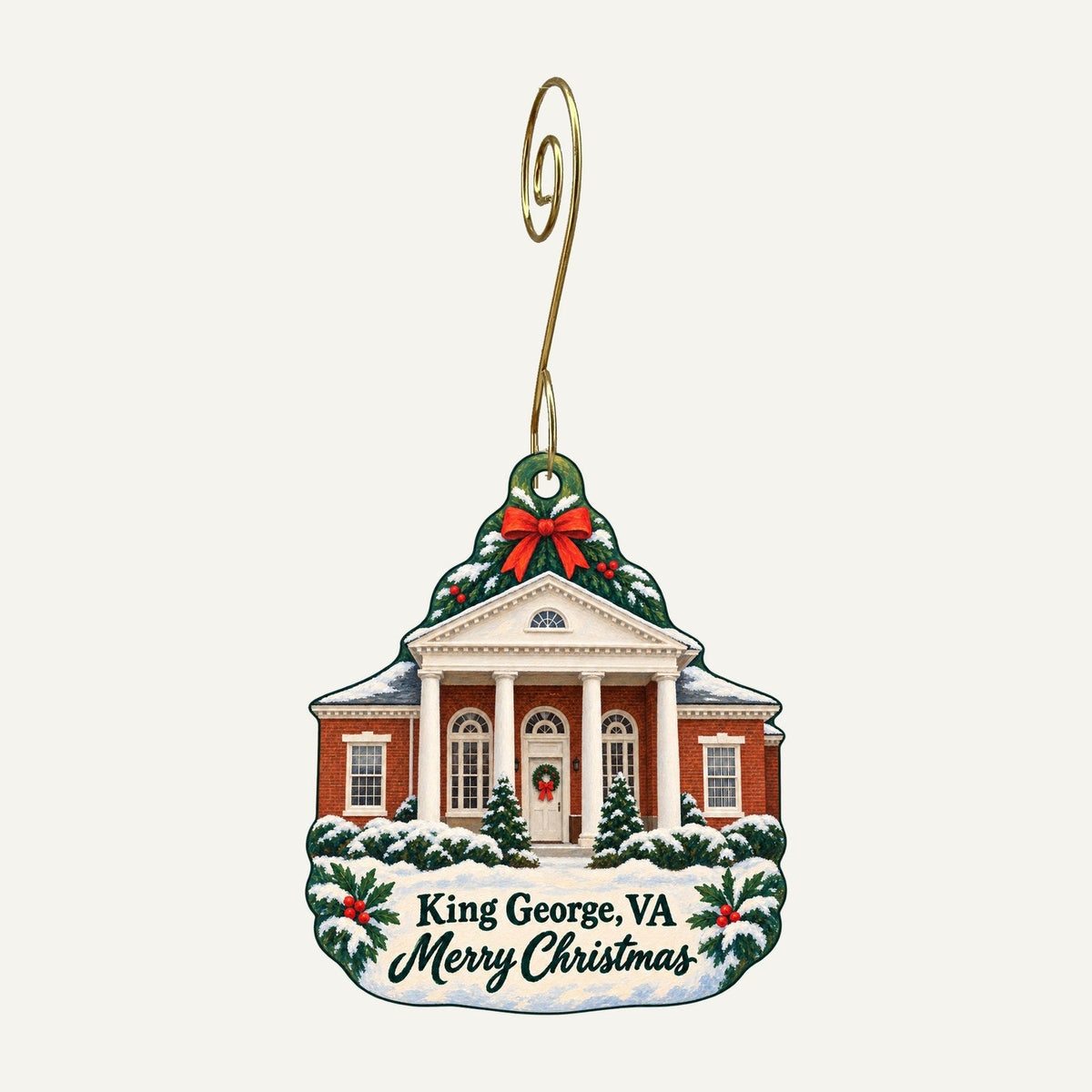 Mary's Cakery & Candy Kitchen Christmas custom wood ornament OC1188 hanging on hook
