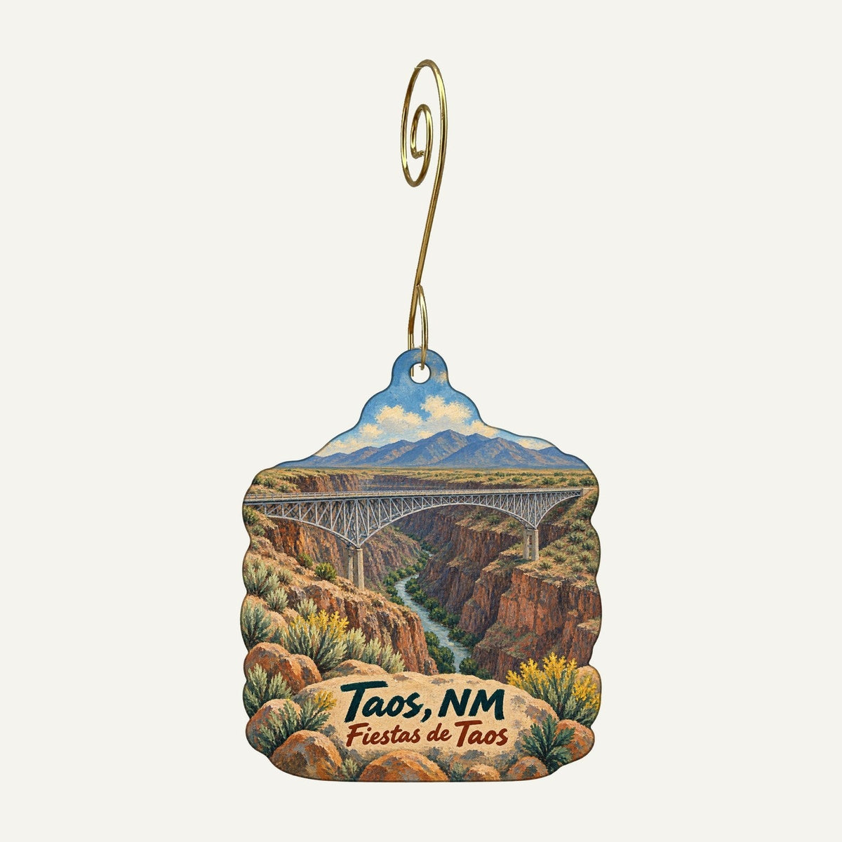 Seconds Eco Store Town Icon custom wood ornament OC118 hanging on hook