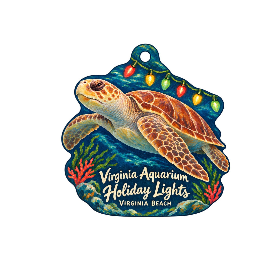 Virginia Aquarium & Marine Science Center Christmas custom wood ornament OC1191 on white
