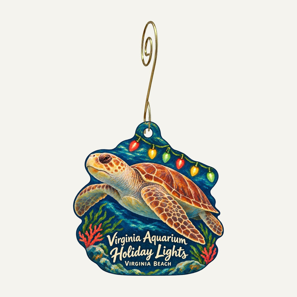 Virginia Aquarium & Marine Science Center Christmas custom wood ornament OC1191 hanging on hook