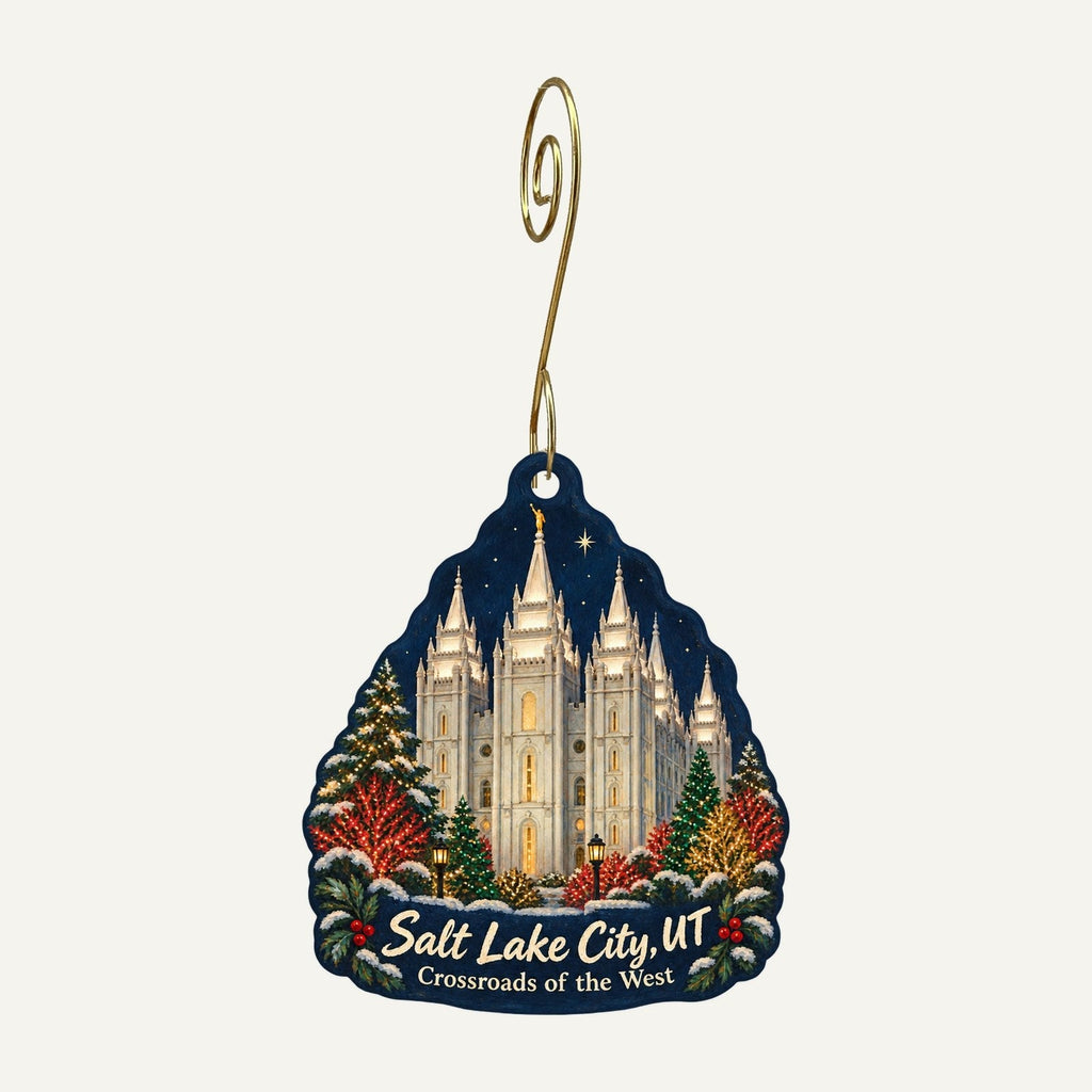 Spark Christmas custom wood ornament OC1194 hanging on hook
