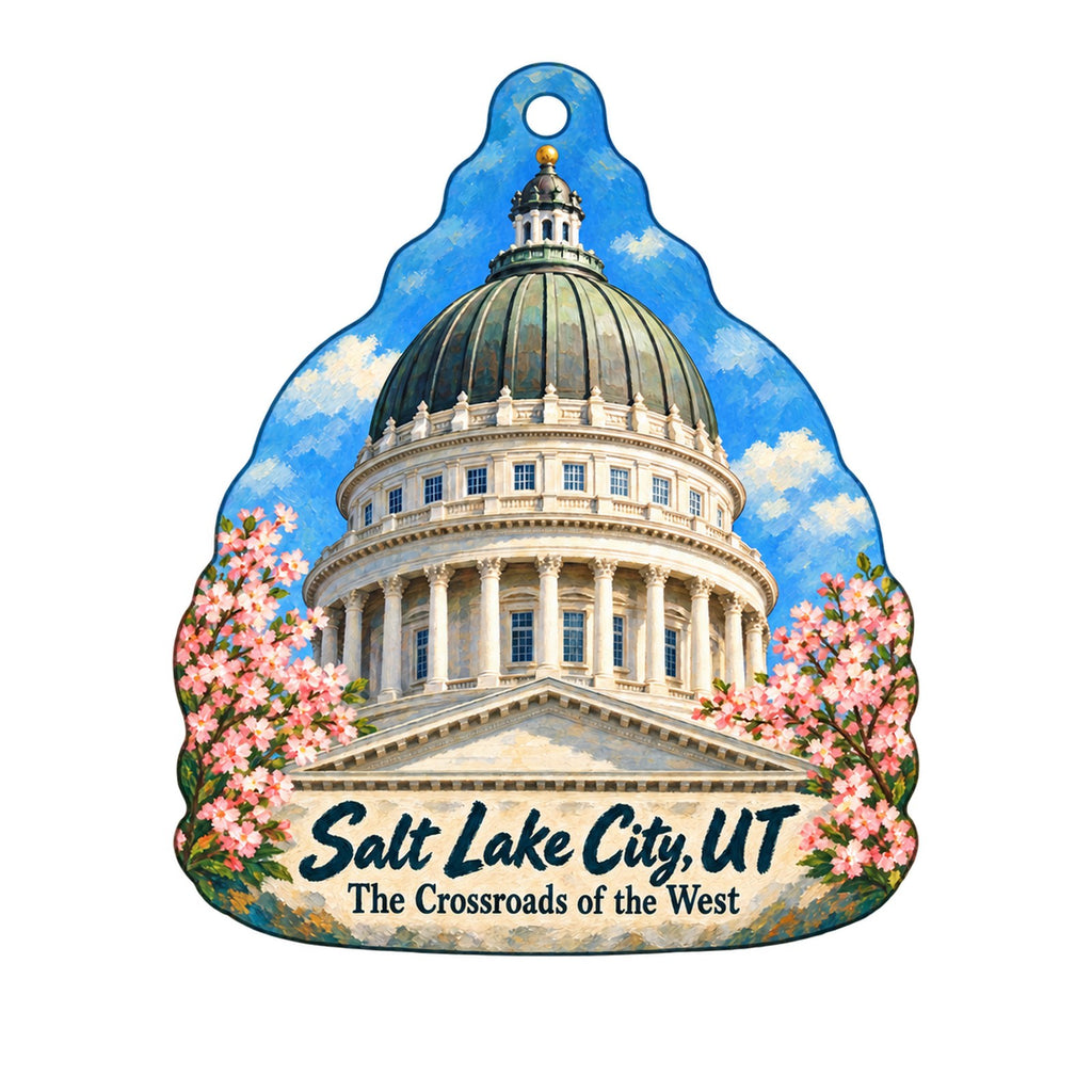Spark Town Icon custom wood ornament OC1195 on white