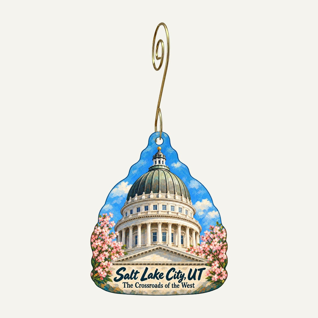 Spark Town Icon custom wood ornament OC1195 hanging on hook