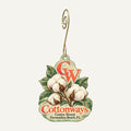 Cottonways Logo custom wood ornament OC119 hanging on hook