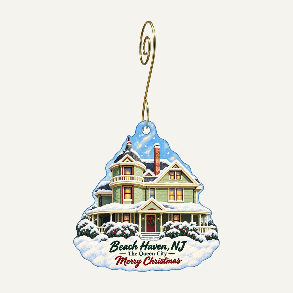 Zinnia Jewelry Christmas custom wood ornament OC1203 hanging on hook