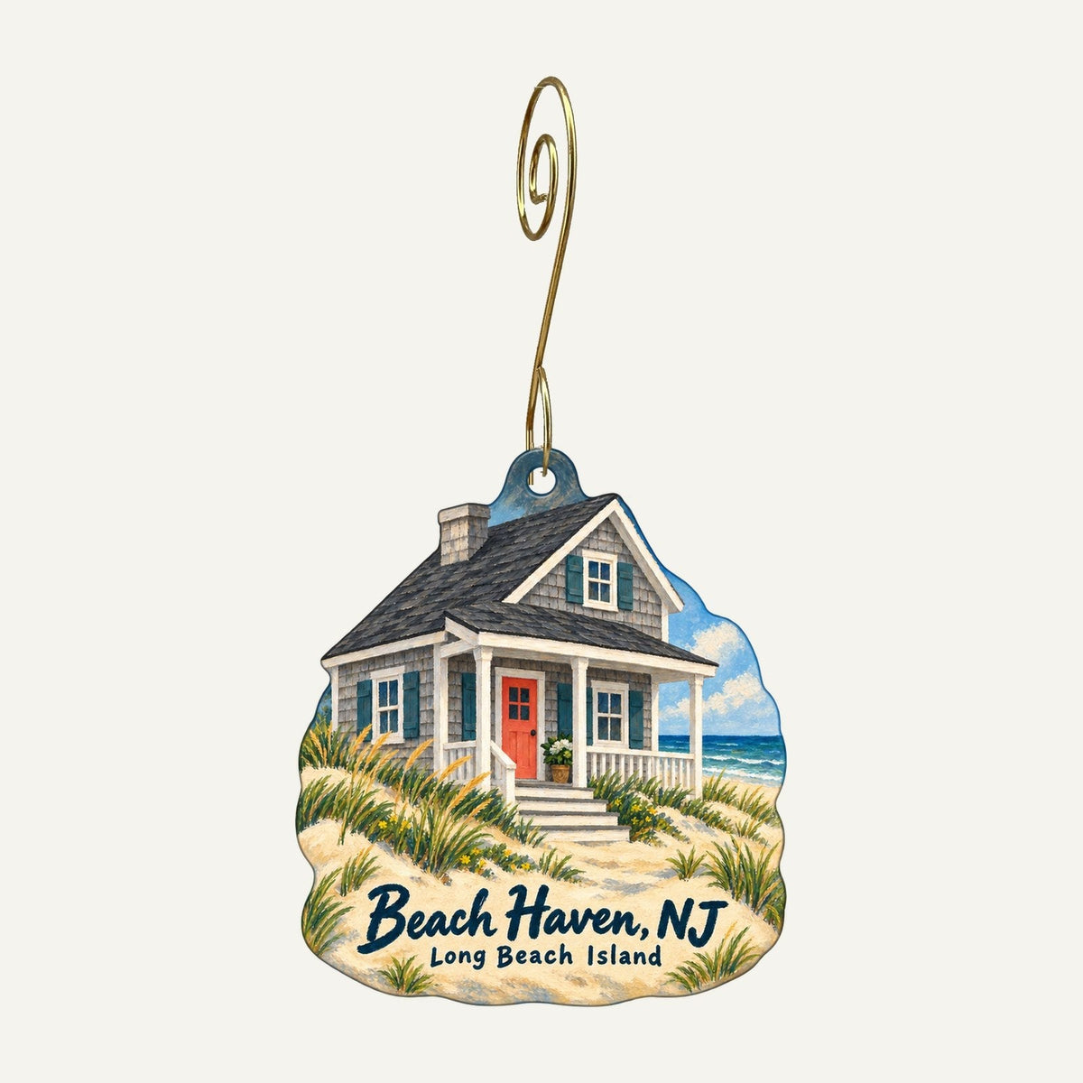 Zinnia Jewelry Town Icon custom wood ornament OC1204 hanging on hook