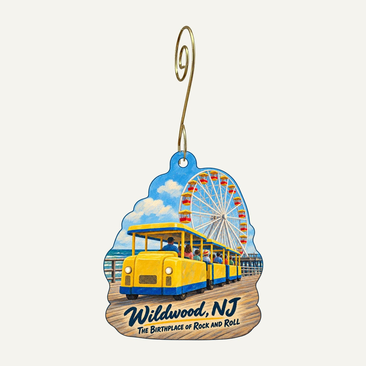 Zinnia - Casino Jewelry Town Icon custom wood ornament OC1207 hanging on hook