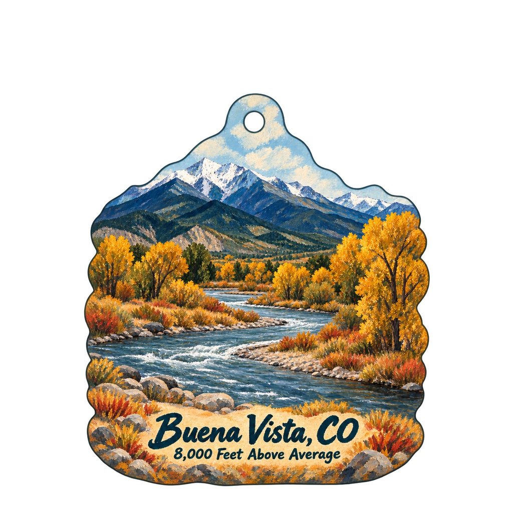 Uniquely Dunne Art Town Icon custom wood ornament OC1210 on white