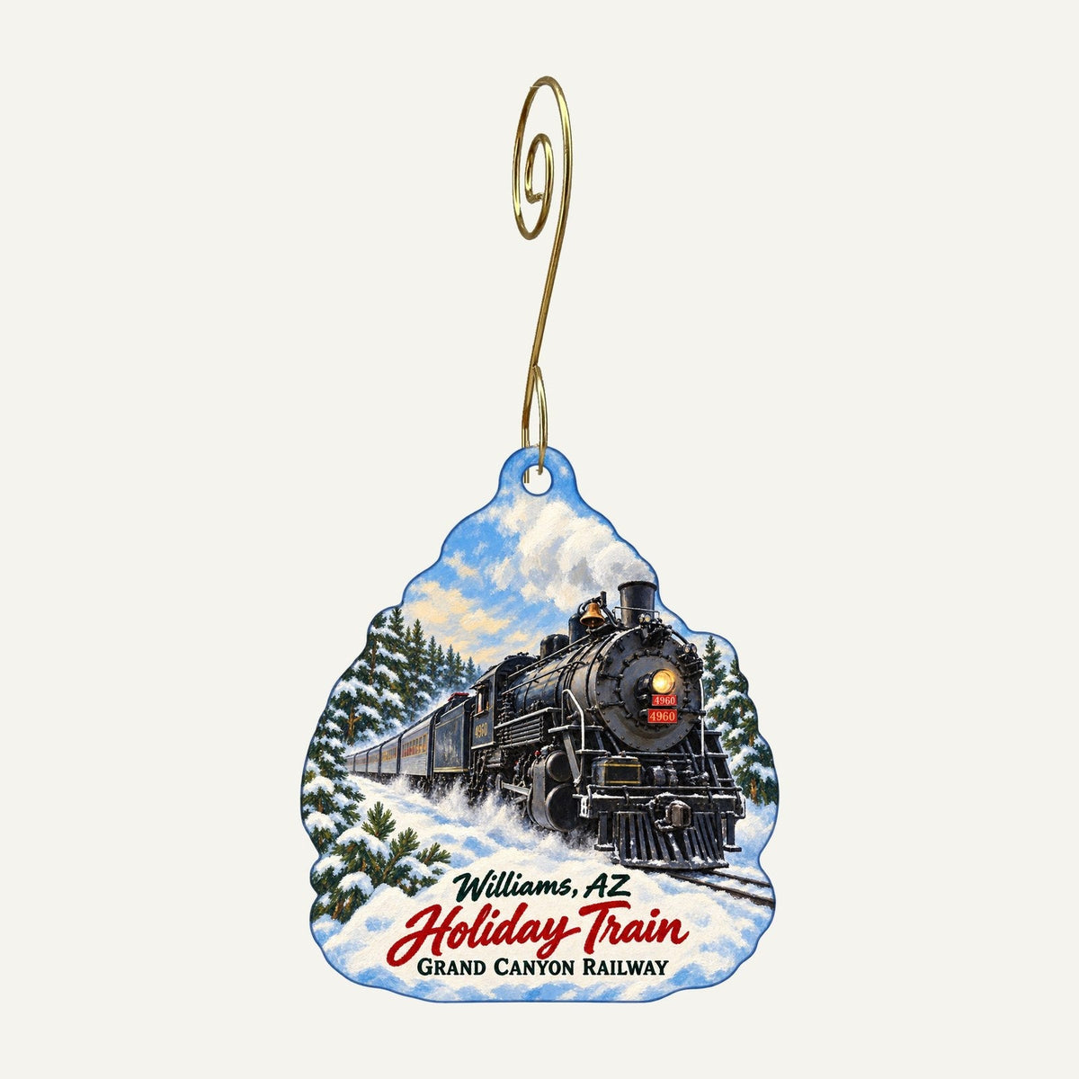 Grand Canyon Railway - Cafe / Gift Store Christmas custom wood ornament OC1212 hanging on hook