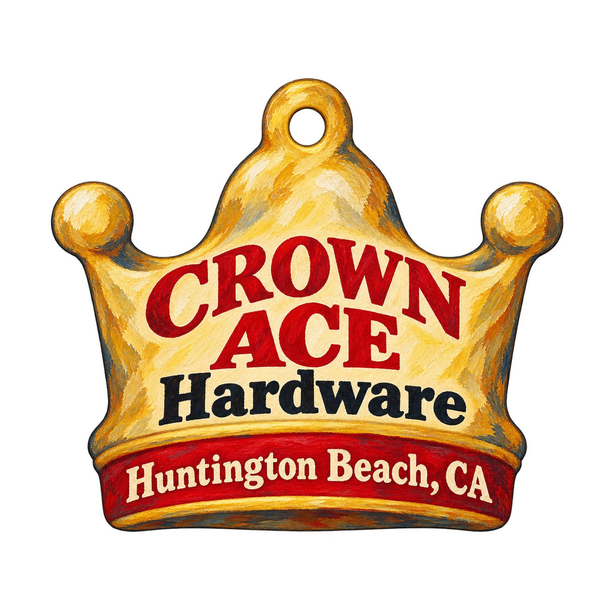 Crown Ace Hardware Logo custom wood ornament OC1214 on white
