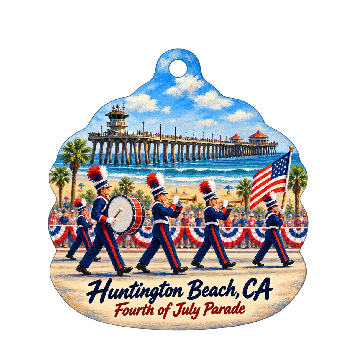Crown Ace Hardware Town Icon custom wood ornament OC1216 on white