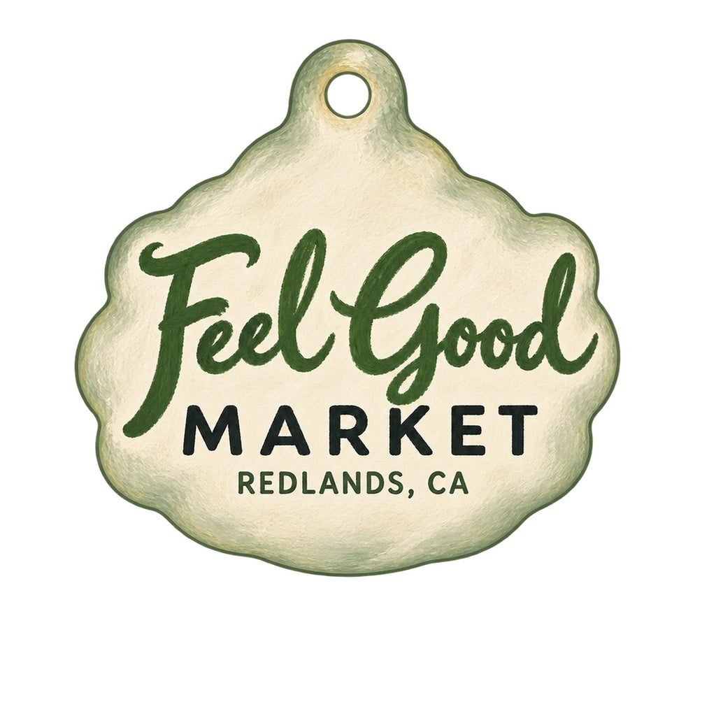 Feel Good Market Logo custom wood ornament OC1217 on white