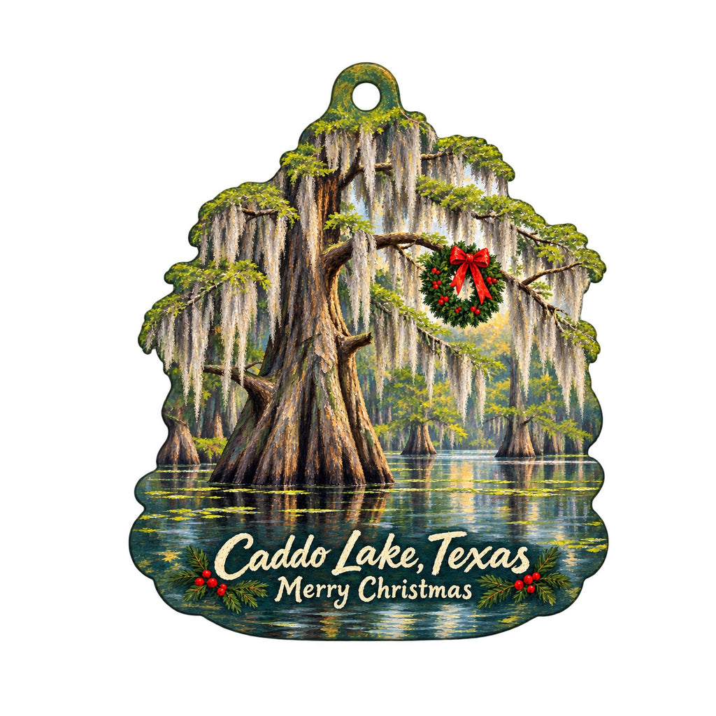 Caddo Lake State Park Store Christmas custom wood ornament OC1221 on white