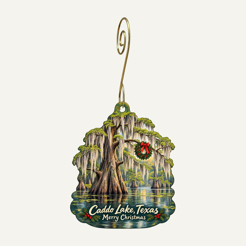 Caddo Lake State Park Store Christmas custom wood ornament OC1221 hanging on hook