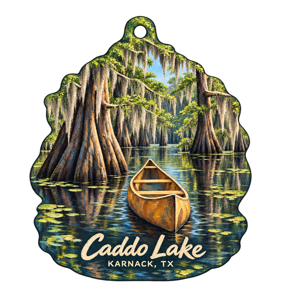 Caddo Lake State Park Store Town Icon custom wood ornament OC1222 on white