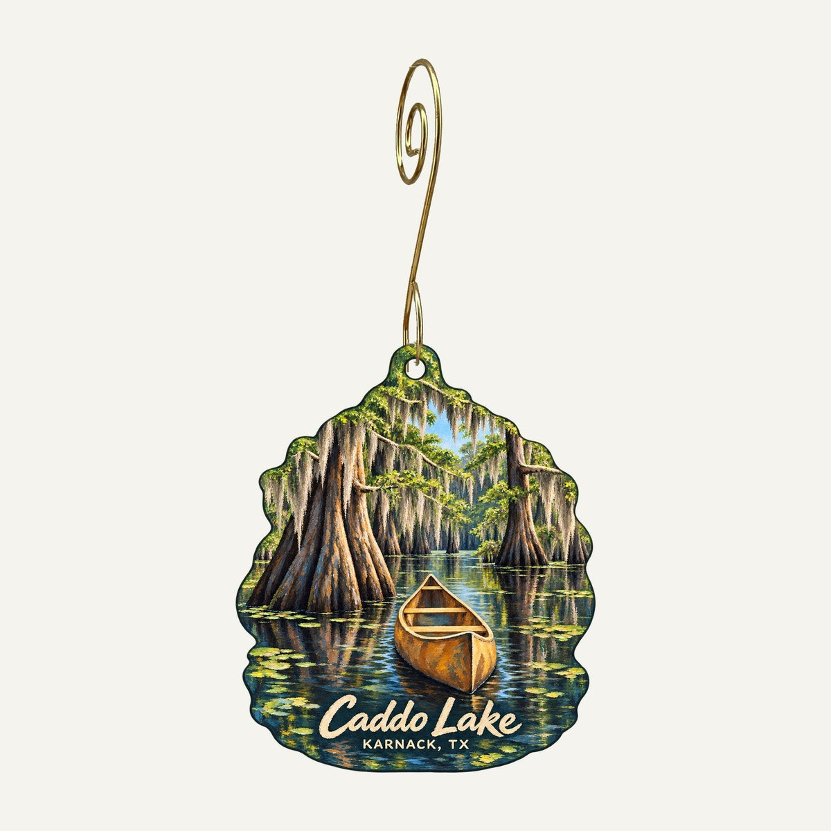 Caddo Lake State Park Store Town Icon custom wood ornament OC1222 hanging on hook