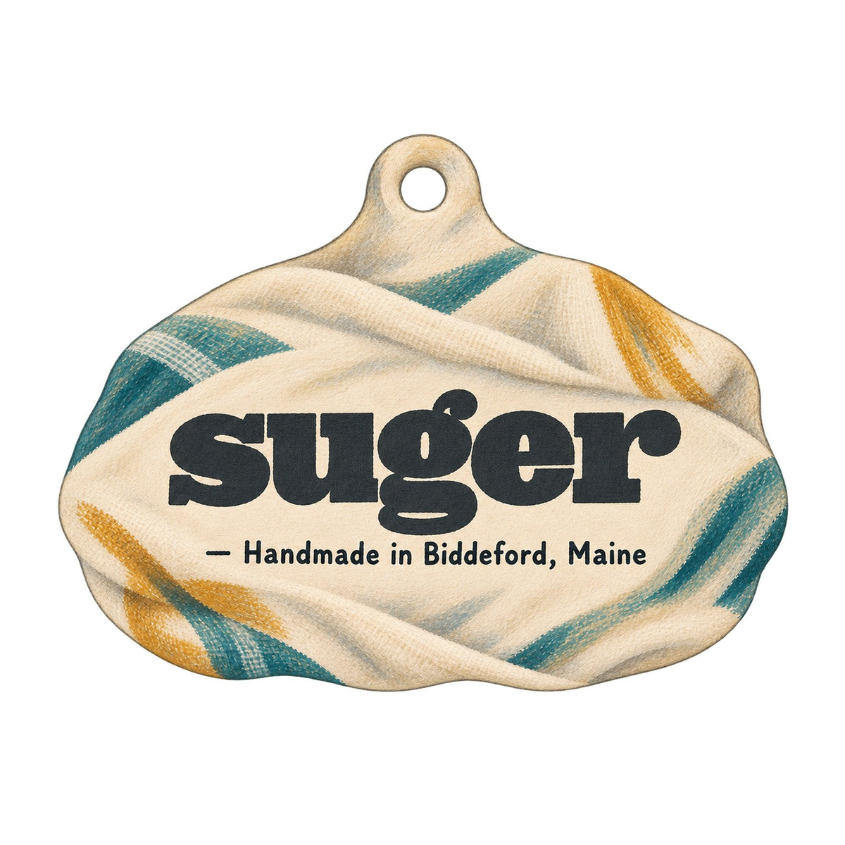SUGER Logo custom wood ornament OC1226 on white