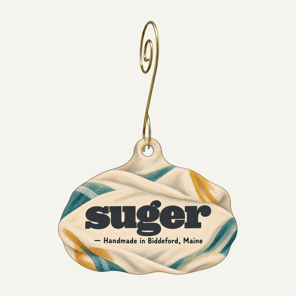 SUGER Logo custom wood ornament OC1226 hanging on hook