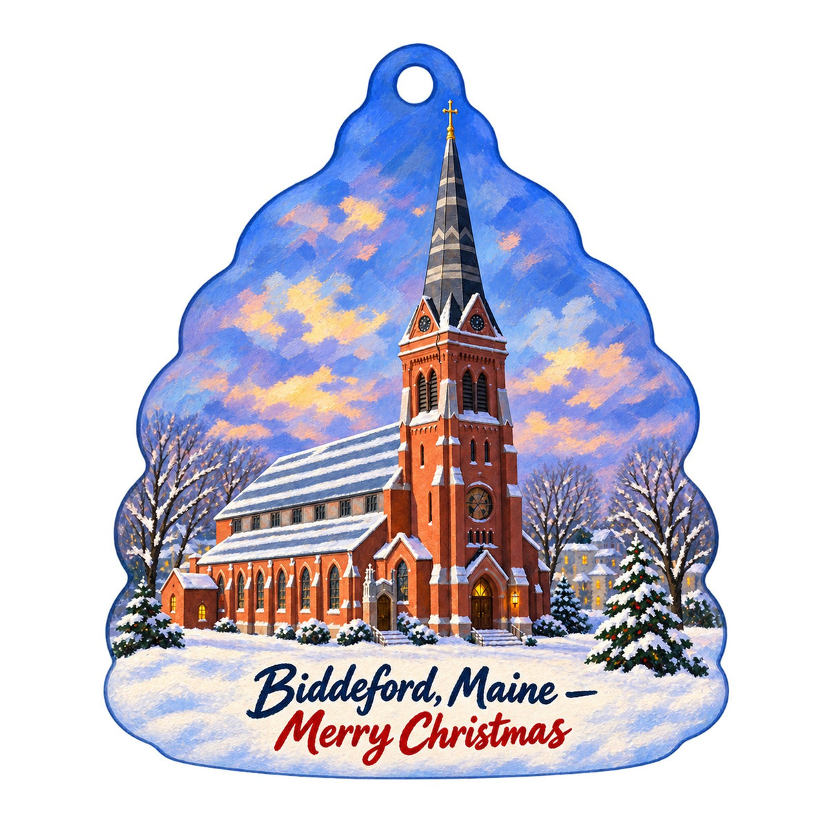 SUGER Christmas custom wood ornament OC1227 on white