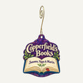 Copperfield's Books Logo custom wood ornament OC122 hanging on hook